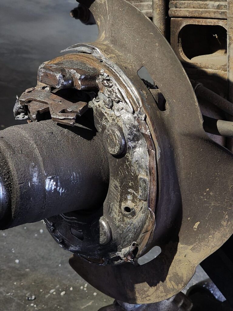 severe damage to the brakes of a vehicle